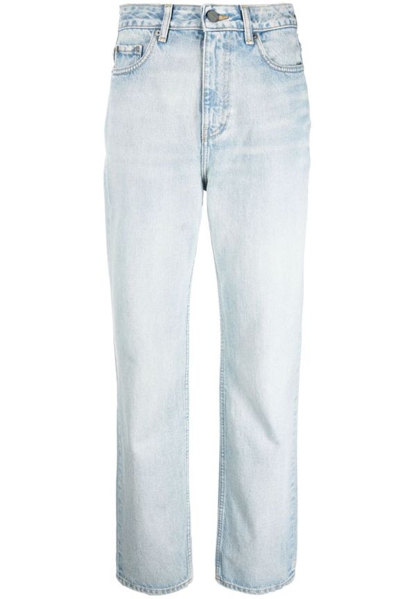 GANNI straight-jeans med hög midja - Blå