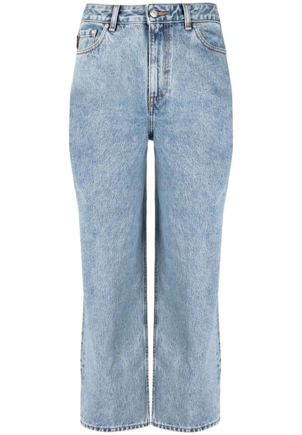 GANNI straight-jeans med hög midja - Blå