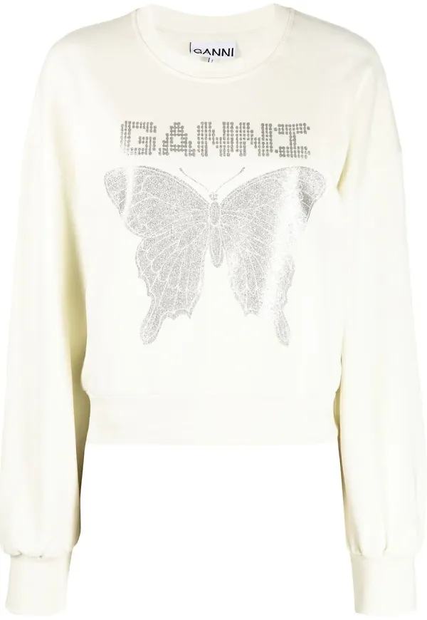 GANNI sweatshirt med logotyp - Neutral