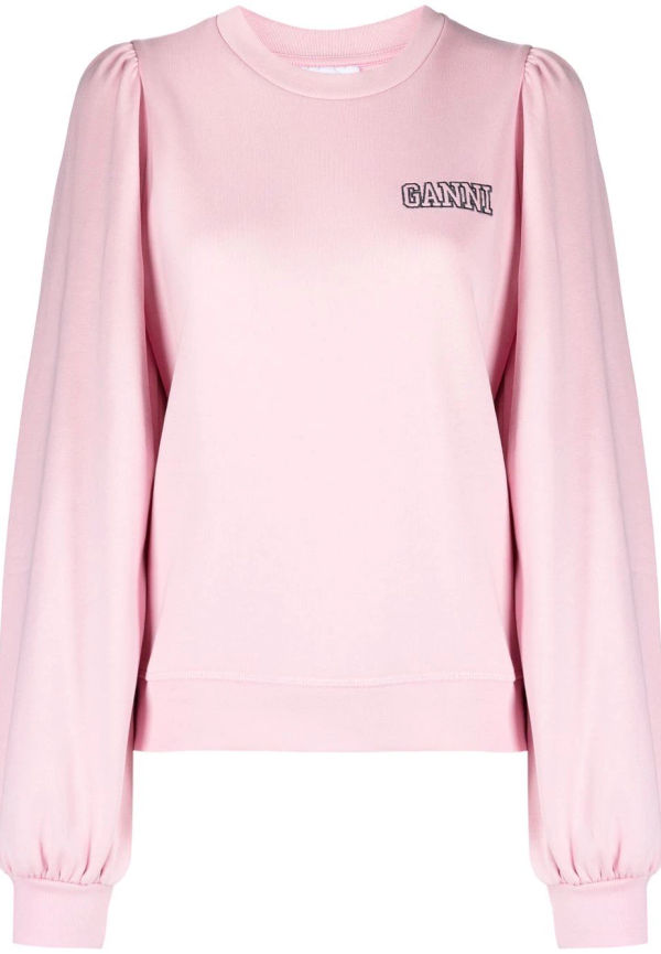 GANNI sweatshirt med puffärm - Rosa