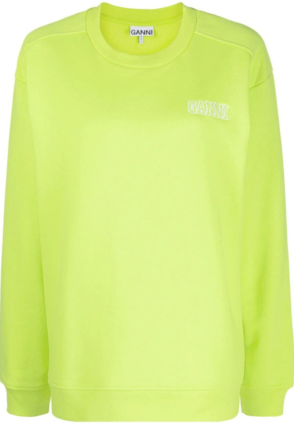 GANNI t-shirt med broderad logotyp - Grön