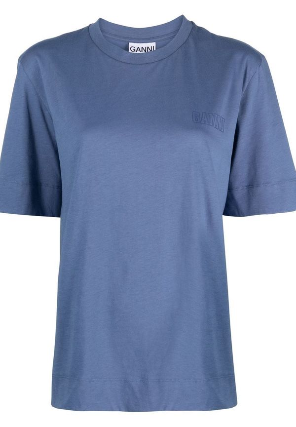 GANNI t-shirt med logotyp - Blå