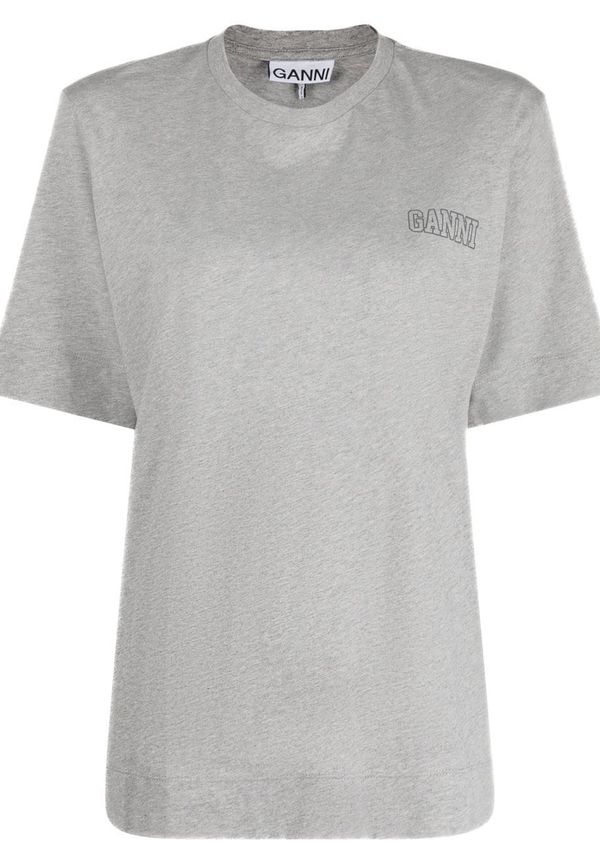GANNI t-shirt med logotyp - Grå