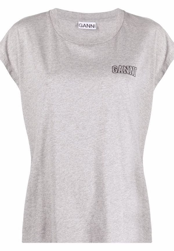 GANNI t-shirt med logotyp - Grå