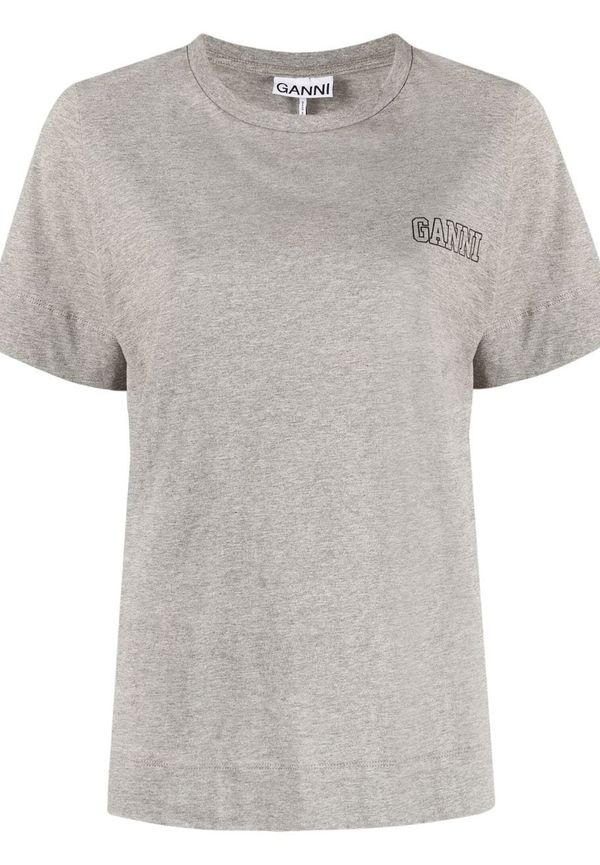 GANNI t-shirt med logotyp - Grå
