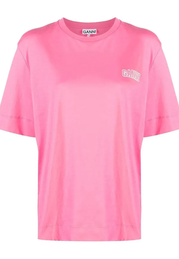 GANNI t-shirt med logotyp - Rosa