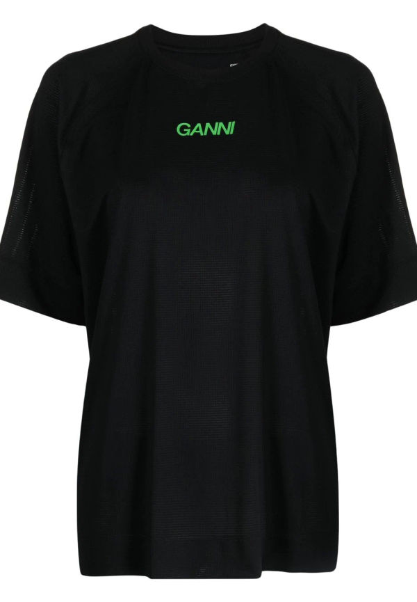 GANNI t-shirt med logotyp - Svart