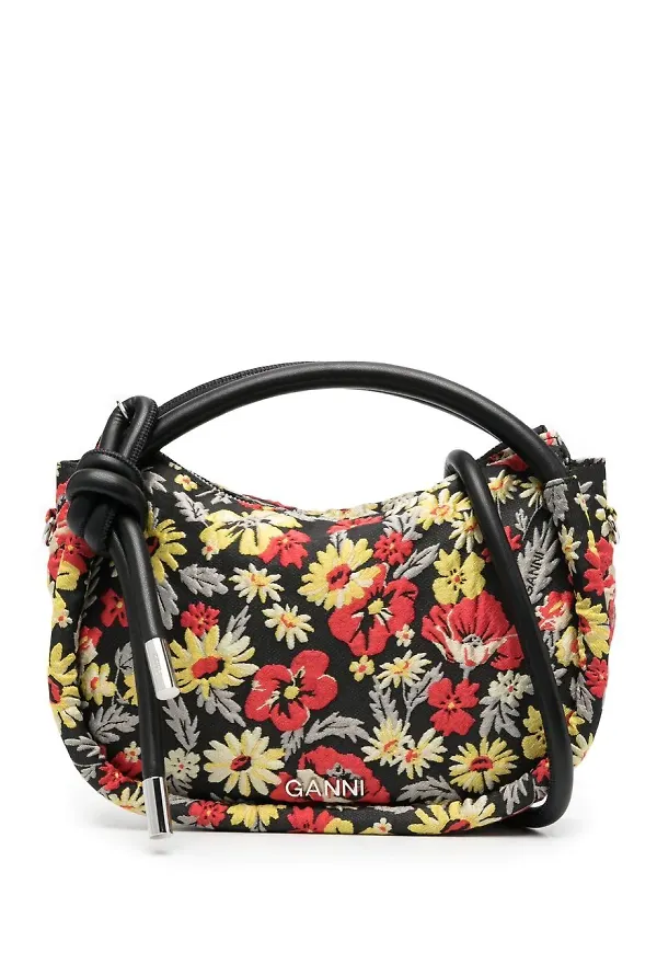 GANNI totebag med brodyr - Svart