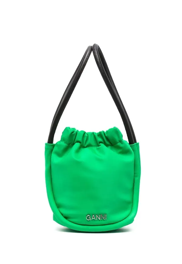 GANNI totebag med dragsko - Grön