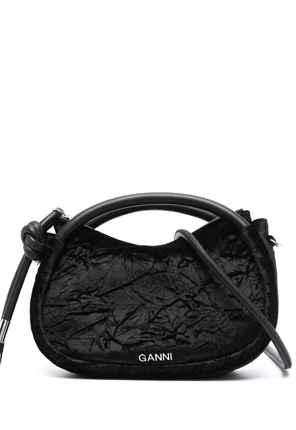 GANNI totebag med skrynklad effekt - Svart