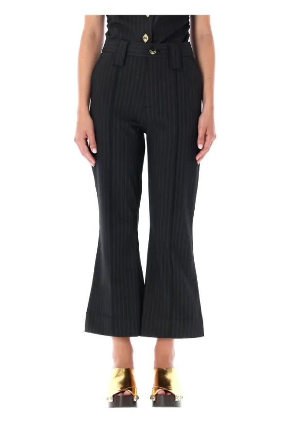 Ganni Trousers F70816474 Svart, Dam