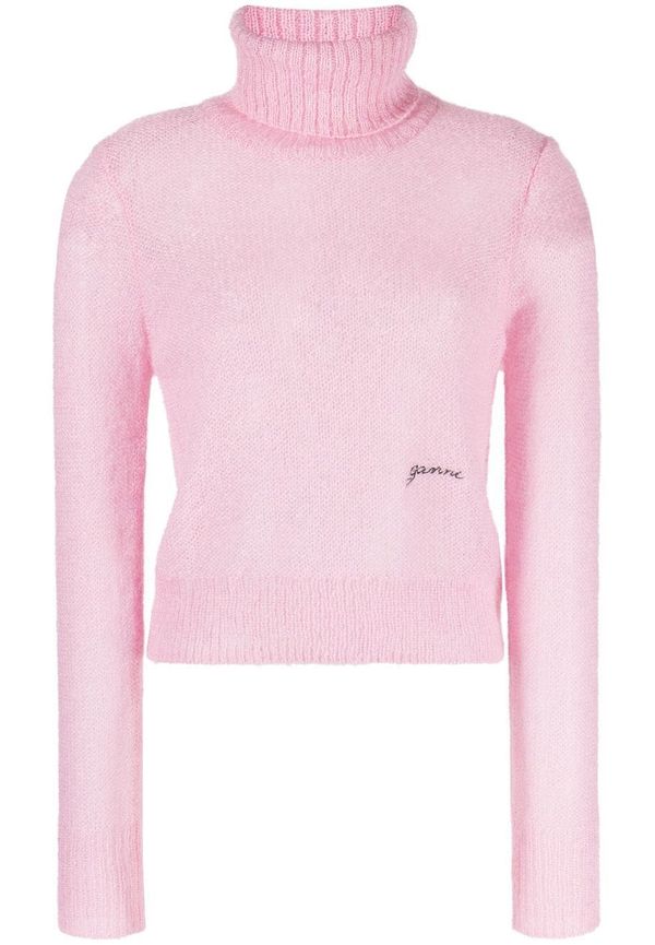 GANNI tröja med rullkrage - Rosa