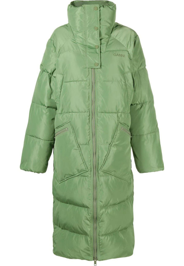 GANNI vadderad parkas - Grön