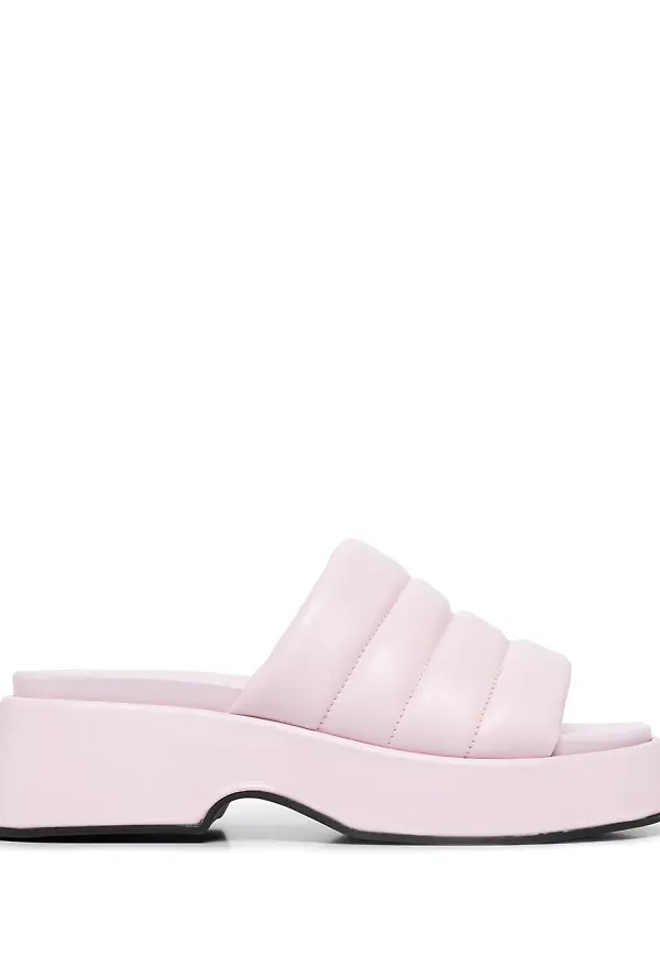 GANNI vadderade platåsandaler - Rosa