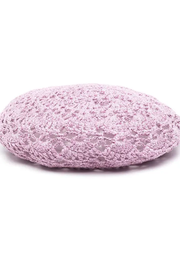 GANNI virkstickad basker - Rosa