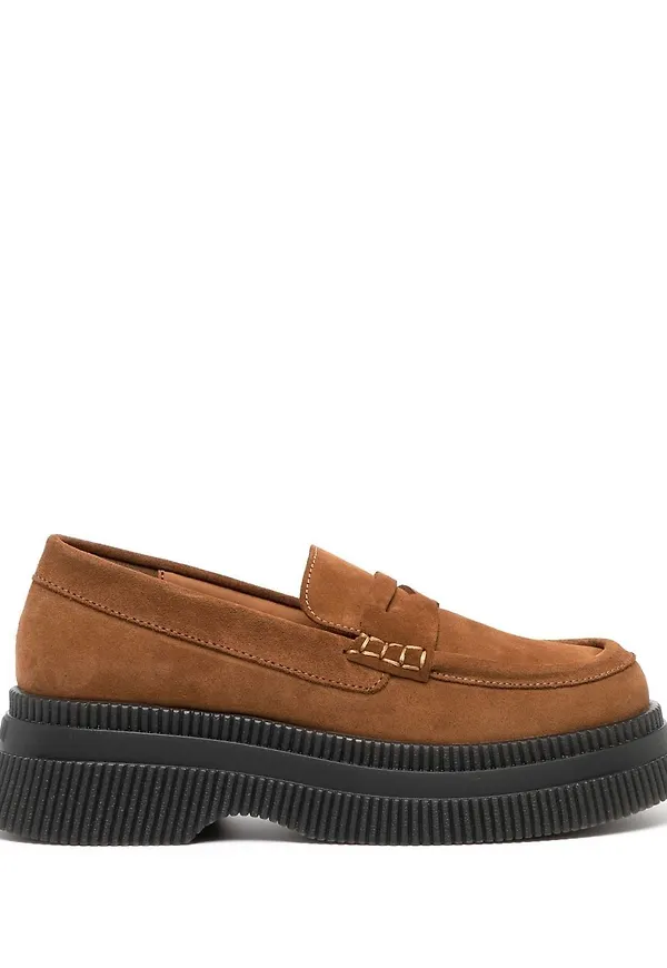 GANNI Wallaby loafers med creeper-sula - Brun