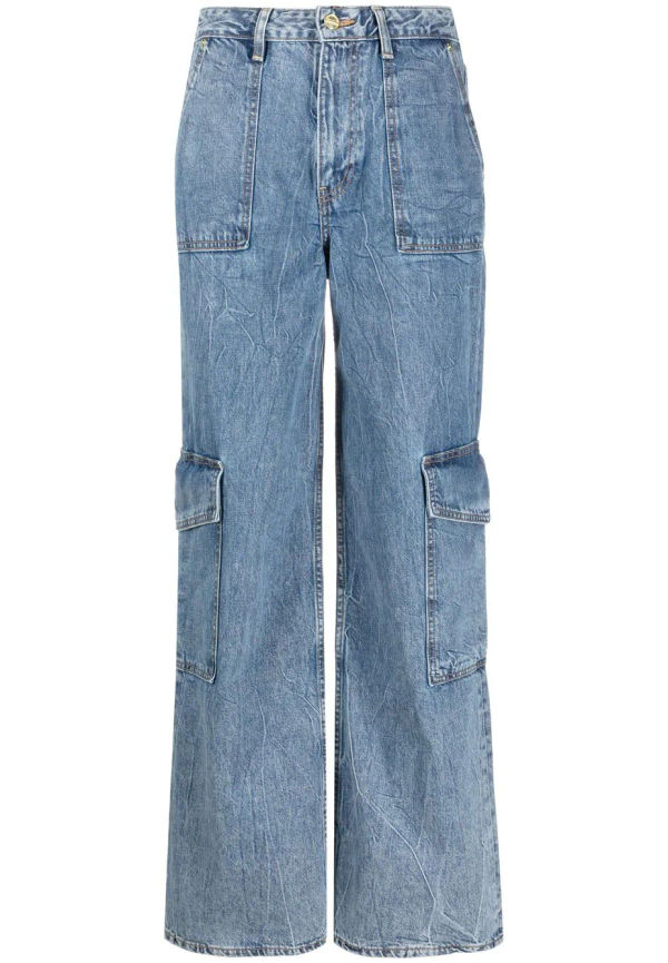 GANNI wide leg-jeans - Blå