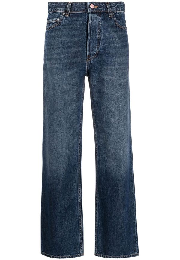 GANNI wide leg-jeans - Blå