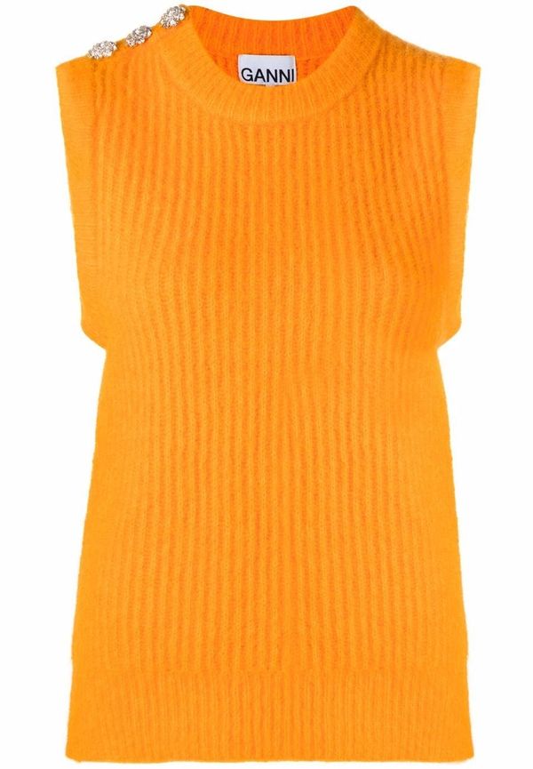 GANNI ärmlös stickad topp - Orange