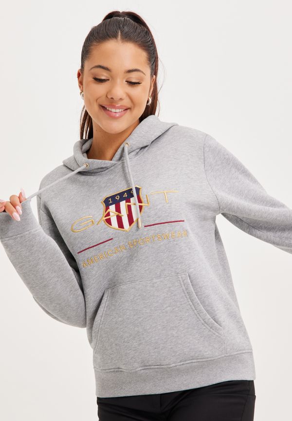 Gant - Hoodies - Grey Melange - Archive Shield Sweat Hoodie - Tröjor
