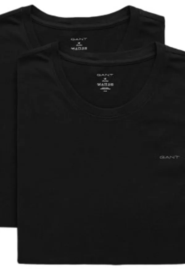 Gant 2P Basic Crew Neck T-Shirt Svart bomull Small Herr