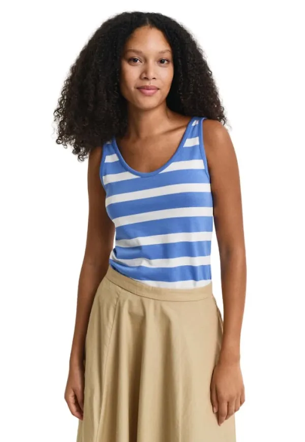 Gant, Topp, Dam, L, Bomull, Blårandig Tank Top