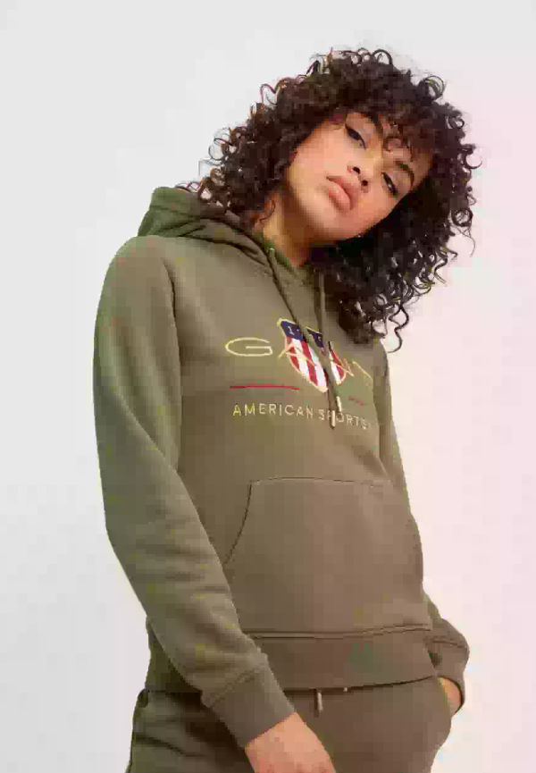 Gant Archive Shield Sweat Hoodie Hoodies med tryck Green
