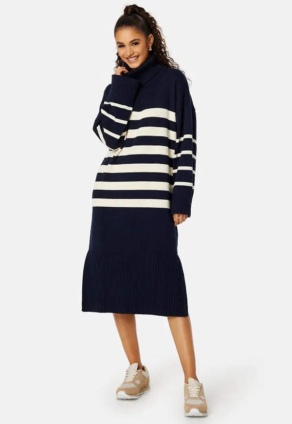 GANT Breton Knit Dress 433 Evening Blue XL
