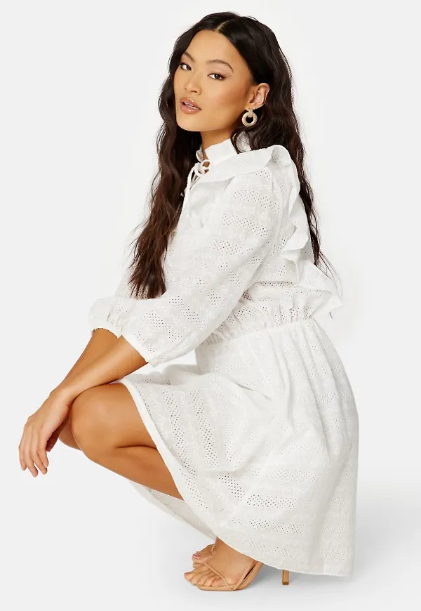 GANT Broderie Anglaise Dress 113 Eggshell 36