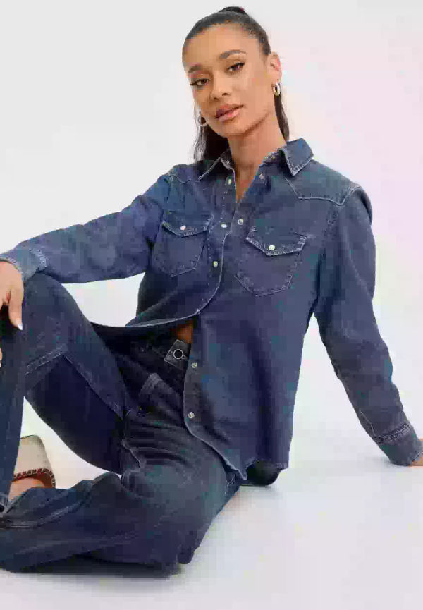 Gant D1. Regular Denim Shirt Jeansskjortor Indigo