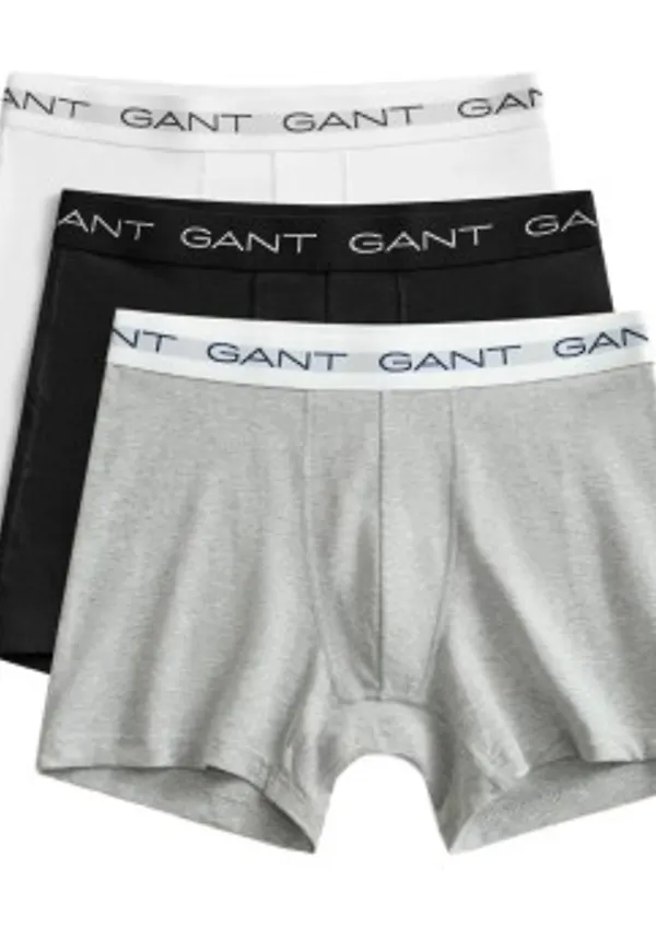 Gant Kalsonger 3P Cotton Stretch Boxer Grå bomull X-Large Herr