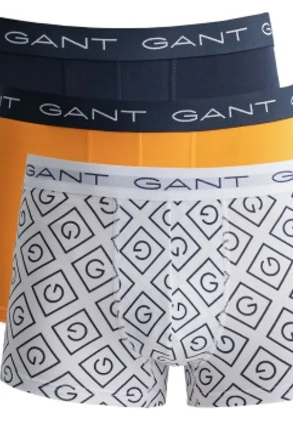 Gant Kalsonger 3P Icon G Trunk Blå/Gul bomull X-Large Herr