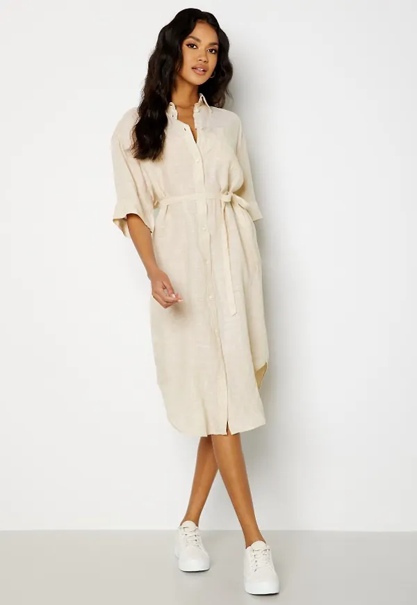 GANT Linen Chambray Shirt Dress 221 Desert Beige 42