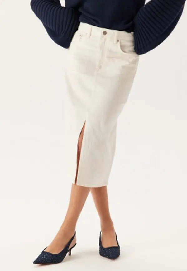 GANT Midi White Denim Skirt EGGSHELL 34