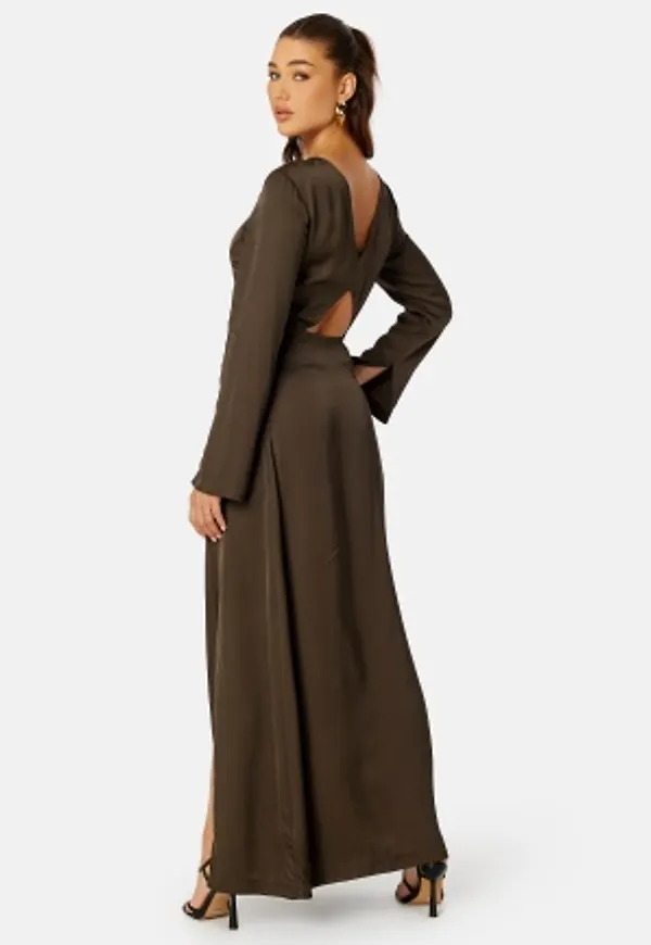 GANT Open Back Maxi Dress 274 RICH BROWN 36