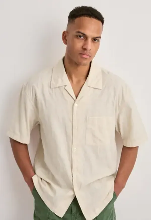 Gant Rel Texture Check Shirt Kortärmade skjortor Beige