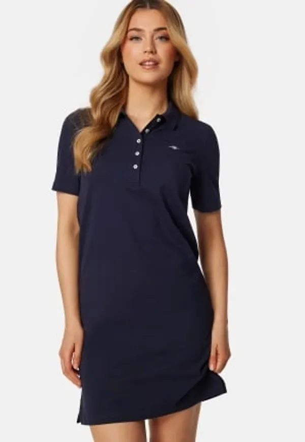 GANT Slim Shield Pique Dress Blue M
