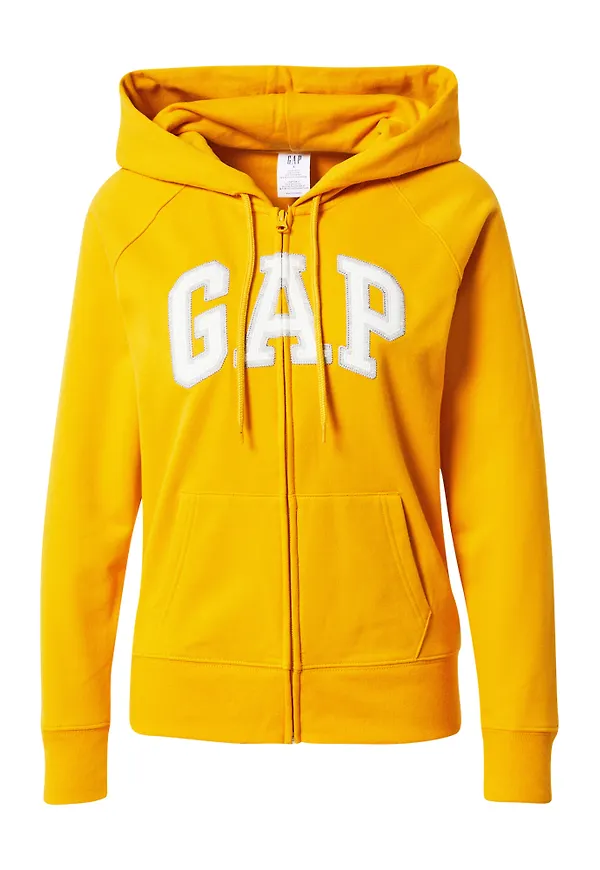 GAP Sweatjacka 'FASH' guldgul / vit