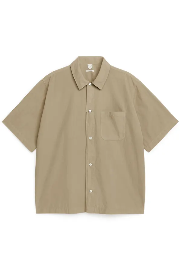 Garment-Dyed Shirt - Beige