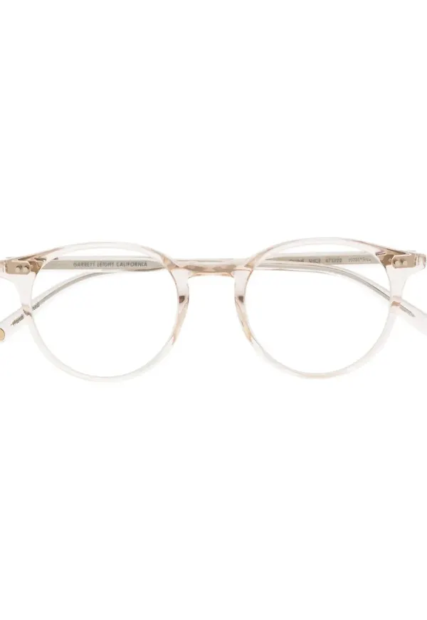Garrett Leight Clune transparenta runda glasögon - Rosa