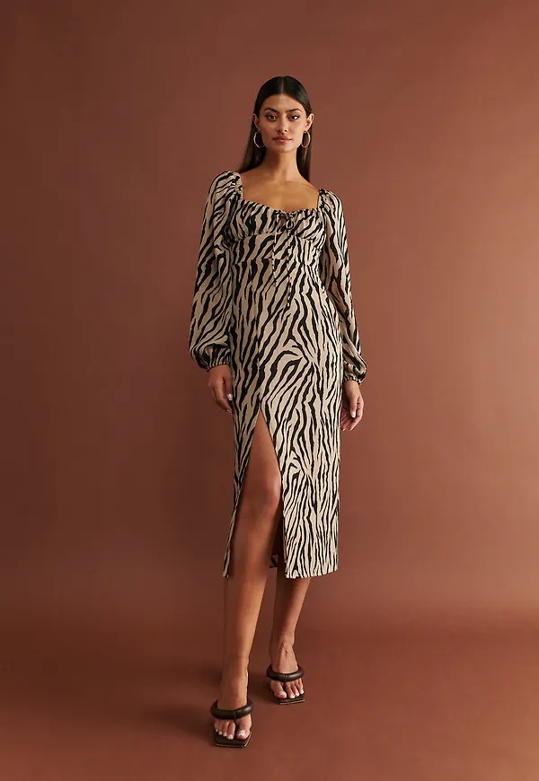 Gathered bust midi dress