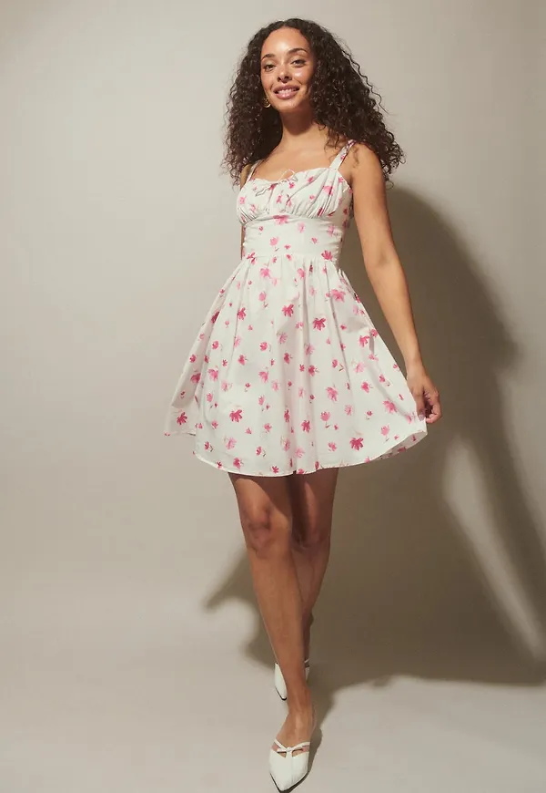 Gathered bust mini dress