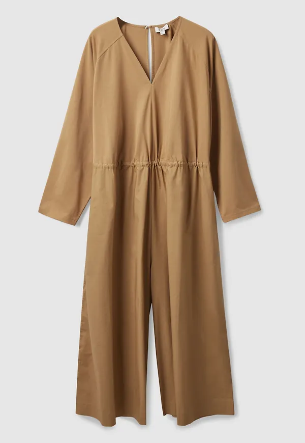 GATHERED CROPPED CULOTTE JUMPSUIT