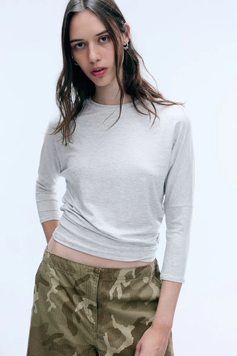 Gathered Three-quarter sleeve top