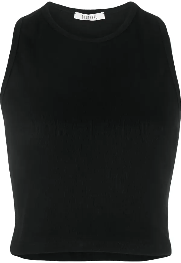 Gauchère croptop med brottarrygg - Svart
