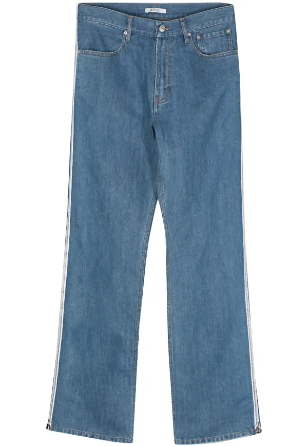 Gauchère jeans med dekorativ dragkedja - Blå