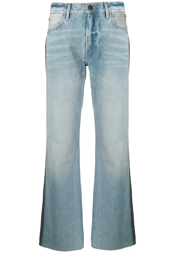 Gauchère tvåfärgade straight-jeans - Blå