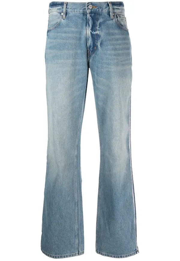 Gauchère vida jeans med dragkedja - Blå