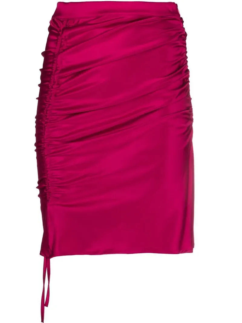 GCDS draperad kjol med dragsko - Rosa