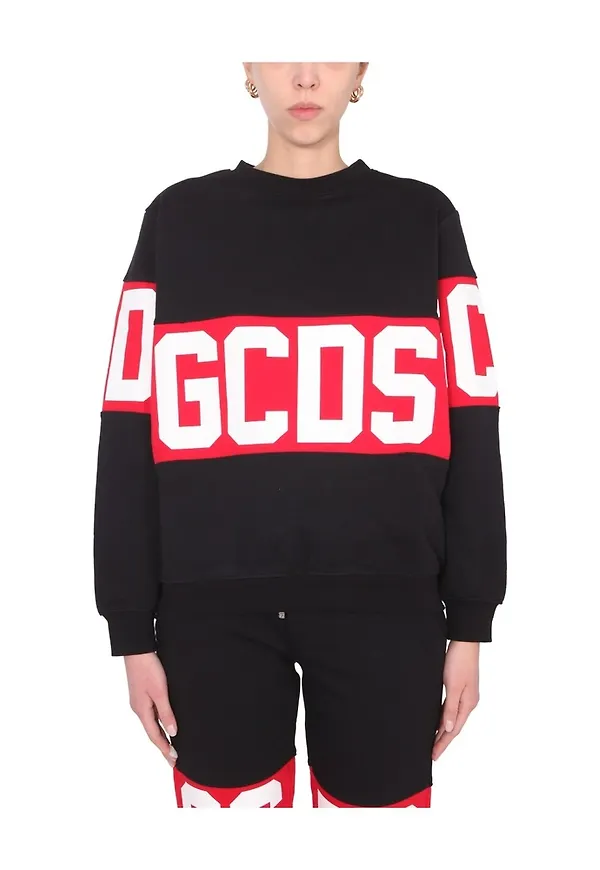 Gcds Logo Sweatshirt Svart, Dam